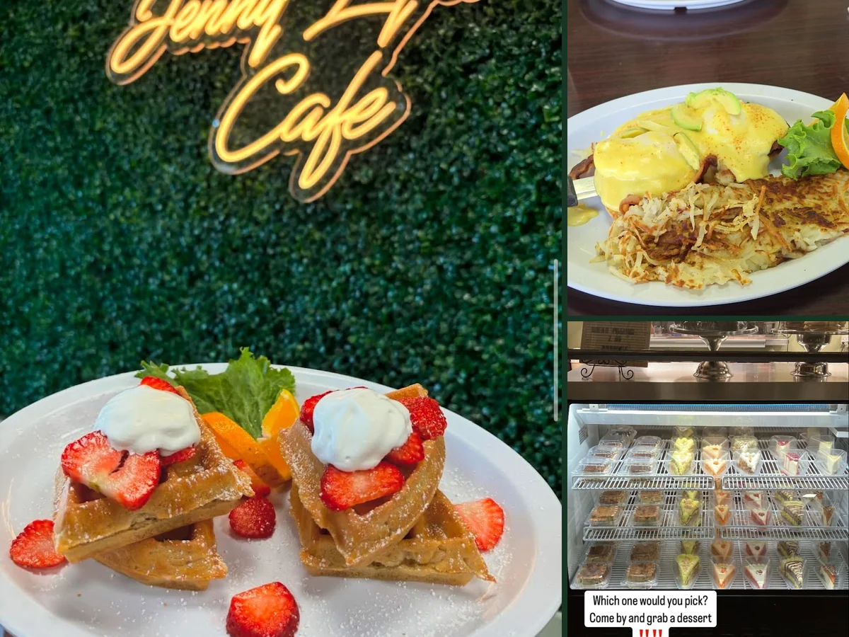 Lunch dishes served in a bright cafe