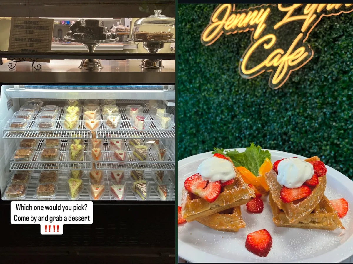 Lunch dishes served in a bright cafe