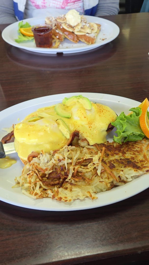 Lunch dishes served in a bright cafe