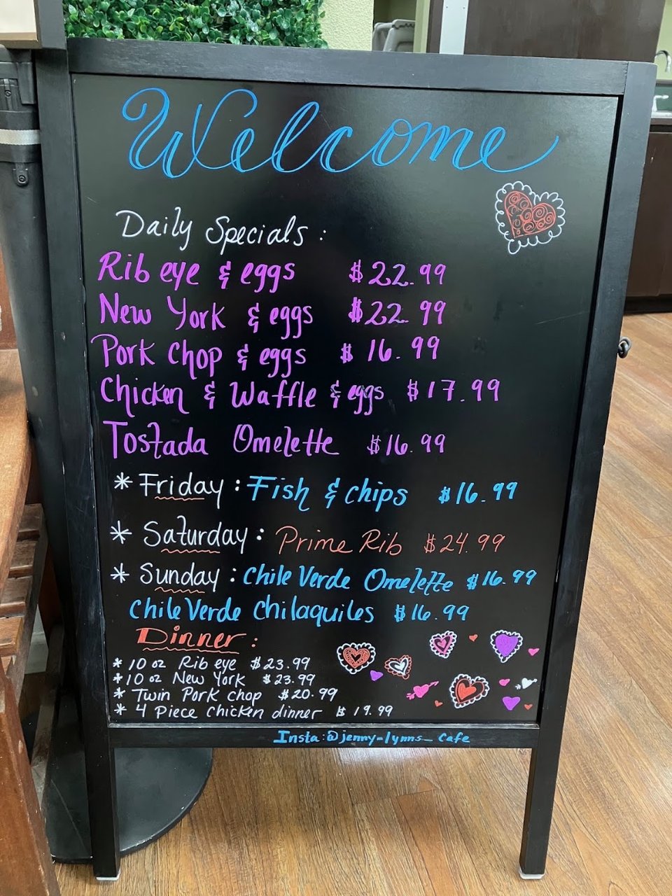 Mexican and vegetarian dishes on a menu